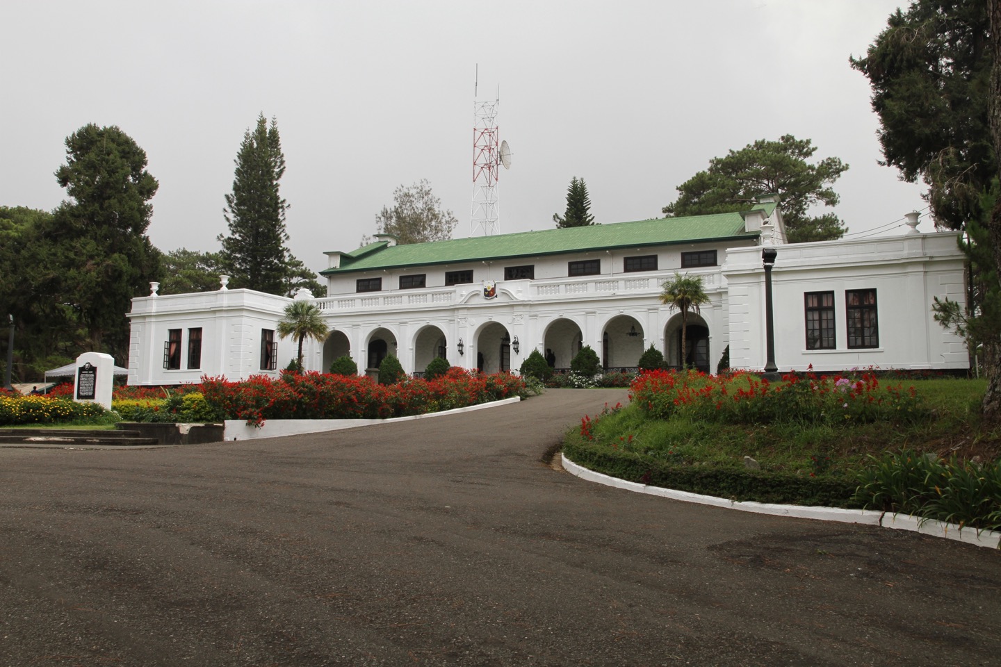 White facade and gardens of The Mansion in Baguio photographed in April 2013